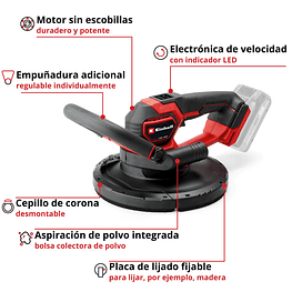 Lijadora Pulidora Inalámbrica Brushless 18V Professional Sin Batería PXC TP-DWS 18/225 Li BL Solo  - Einhell