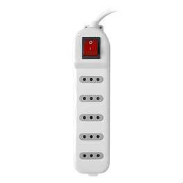 Alargador Zapatilla con Switch 5 Posiciones  5mts Blanco - Macrotel