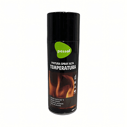 Pintura en spray secado rápido Alta Temperatura Negro 400ml  - Passol