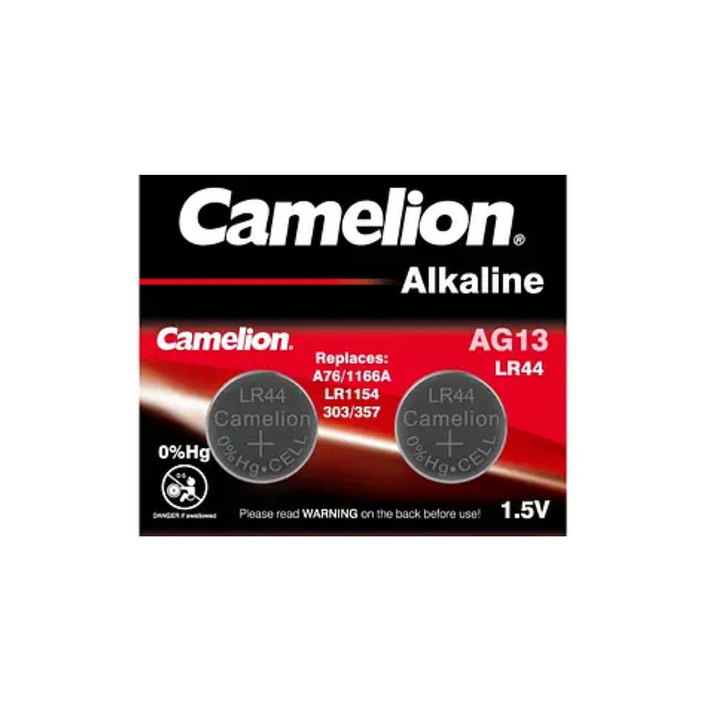 Pilas tipo Boton Alcalinas LR44 2un  - Camelion