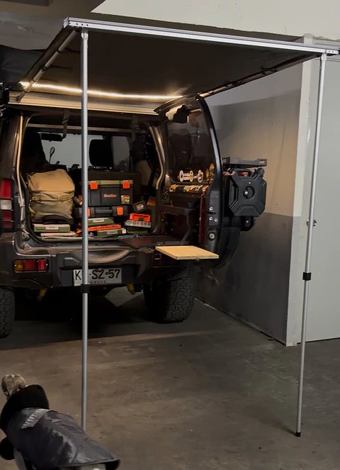 Toldo para portalon  con Luz Led 1,25 x 2 mts