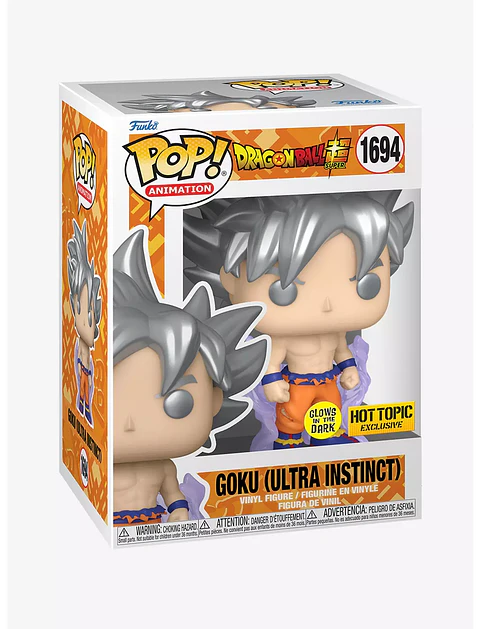 Funko Pop! Goku (Ultra Instinct) (Glow In The Dark) #1694 Hot Topic Exclusive - Dragon Ball Super