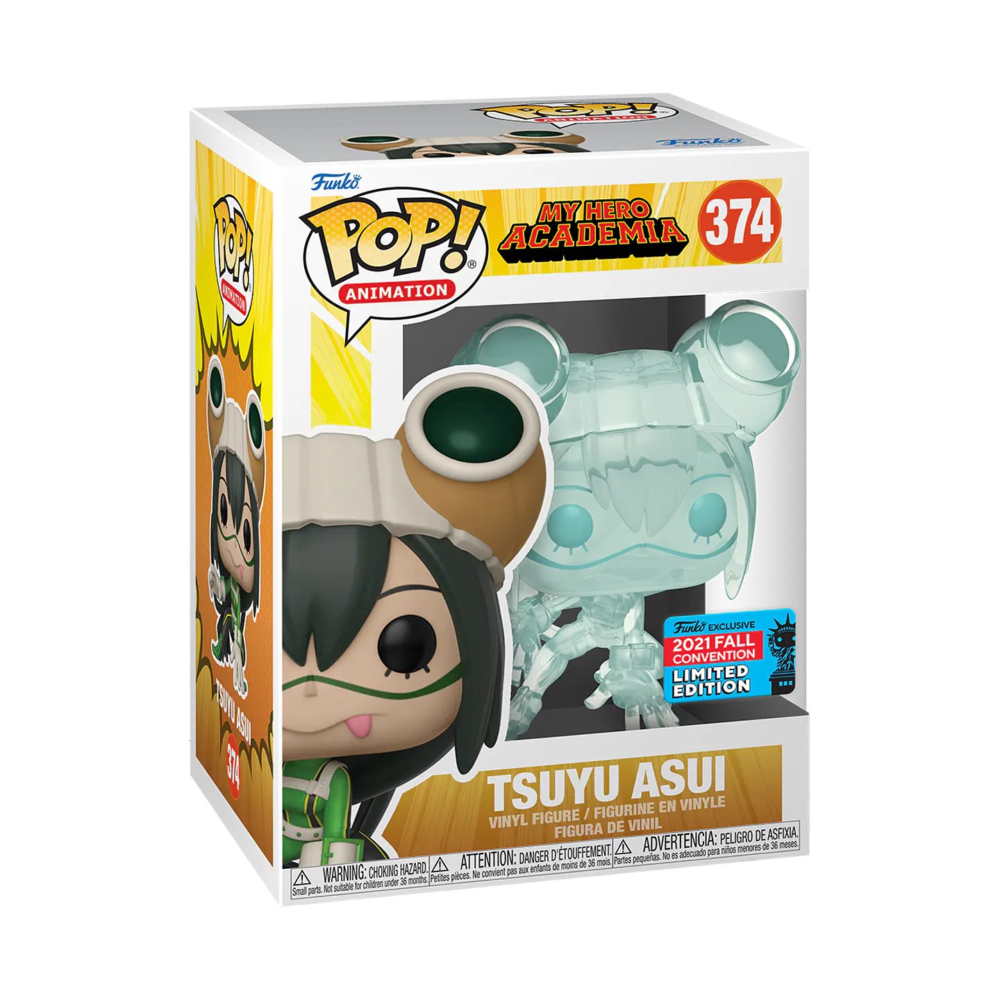 Funko Pop! Tsuyu Asui #374 (Invisible) 2021 Fall Convention - My Hero Academia (Caja con detalle) 1