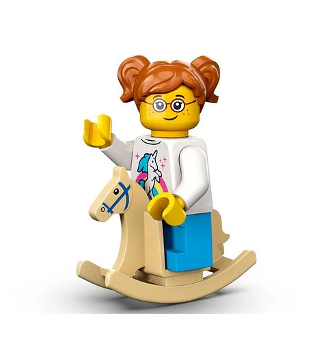 Lego Minifigura: Jinete con caballo de juguete - Serie 24