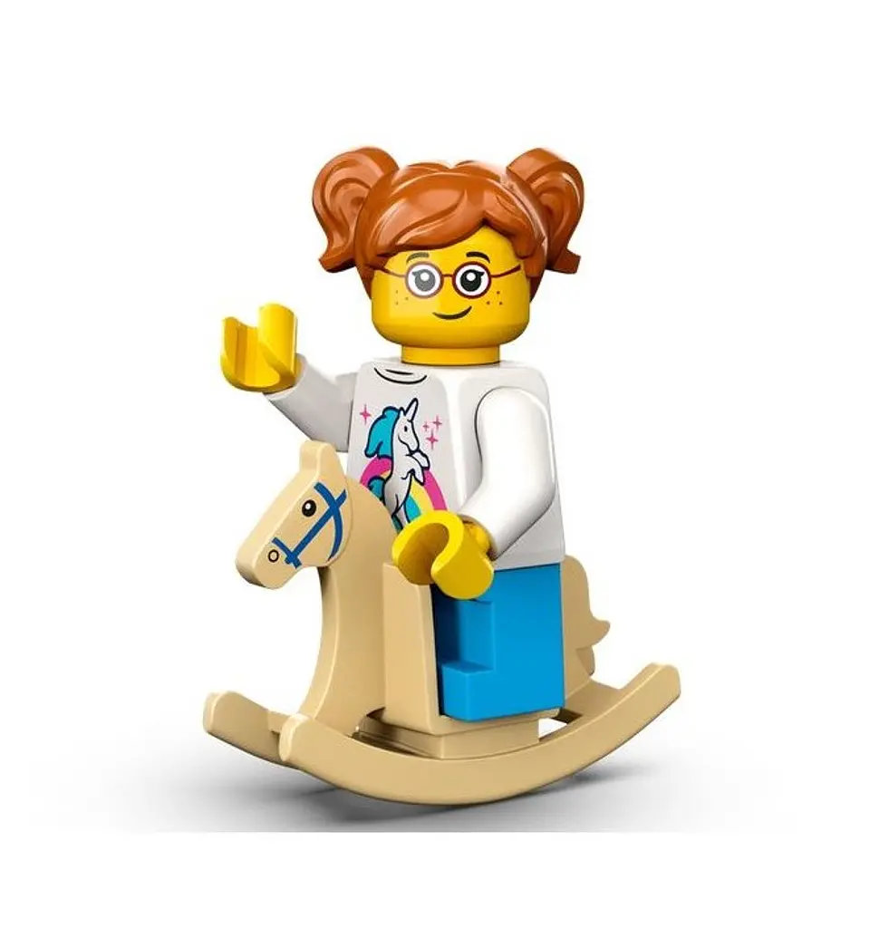 Lego Minifigura: Jinete con caballo de juguete - Serie 24 1