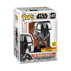 Funko Pop! The Mandalorian with darksaber #491 (Glows in the dark) Box Warehouse - Star Wars: The Mandalorian