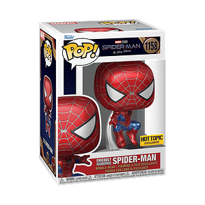 Funko Pop! Friendly Neighborhood Spiderman (metálico) #1158 Hot Topic - Marvel: Spider-Man No Way Home 
