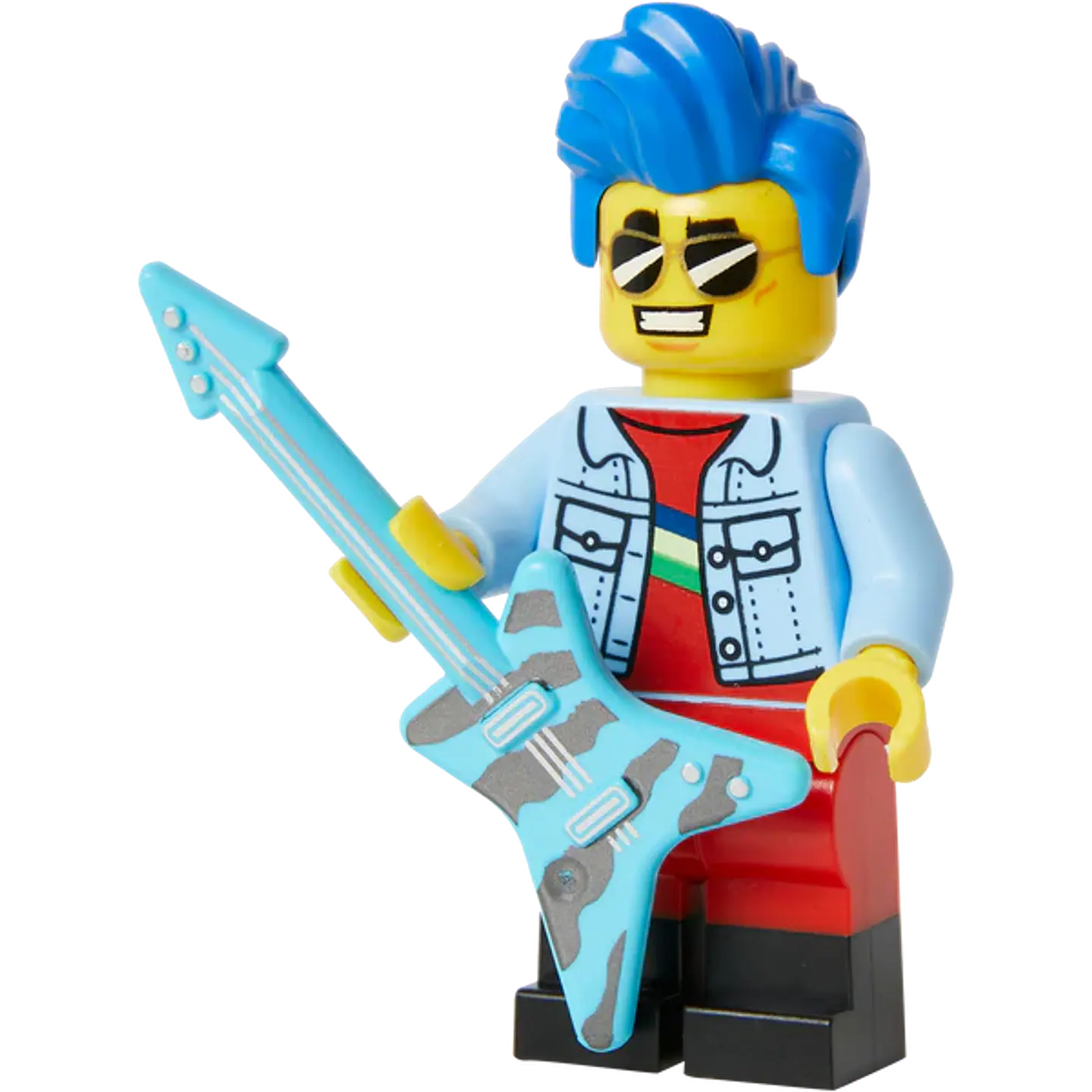 Lego Minifigura: Rockero cabello azul - Lego BAM 1
