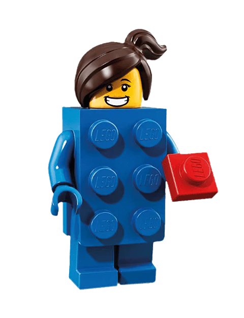 Lego Minifigura: Chica con disfraz de ladrillo LEGO - Serie 18