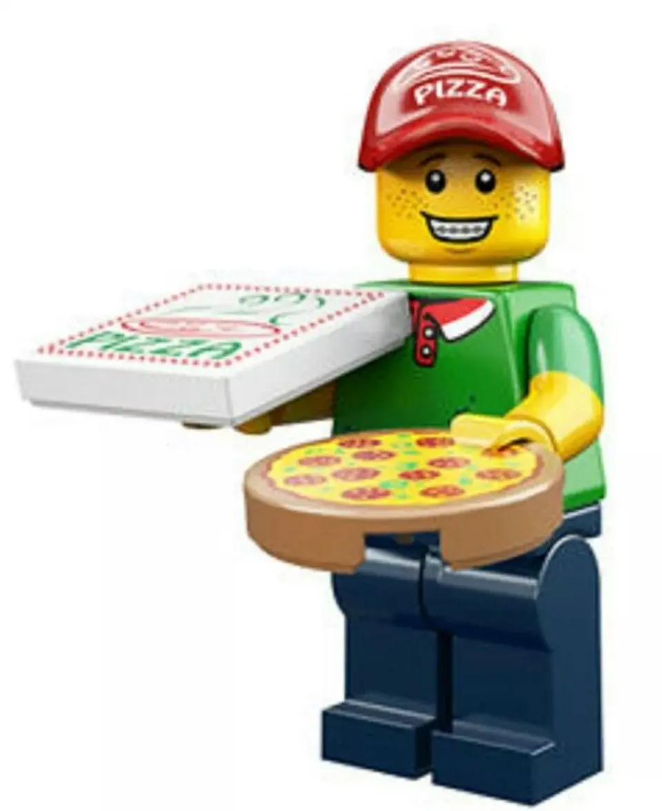 Lego Minifigura: Repartidor de pizza - Serie 12 1