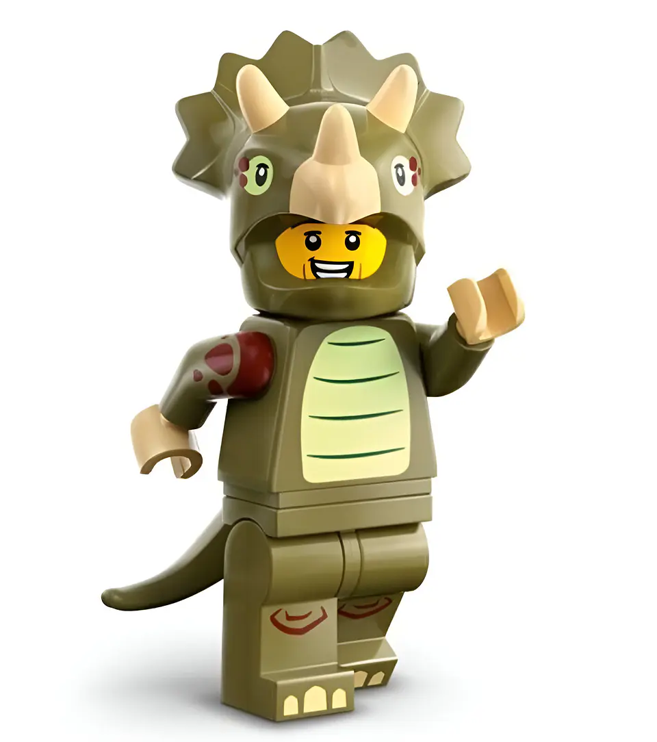 Lego Minifigura: Fan con disfraz de Triceratops - Serie 25 1