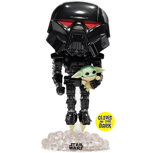 Funko Pop! Dark Trooper with Grogu (Glows in the dark) #488 Entertainment Earth - Star Wars: The Mandalorian