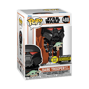 Funko Pop! Dark Trooper with Grogu (Glows in the dark) #488 Entertainment Earth - Star Wars: The Mandalorian