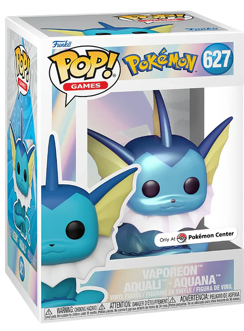 Funko Pop! Vaporeon (Pearlescent) #627 Only At Pokémon Center - Pokémon