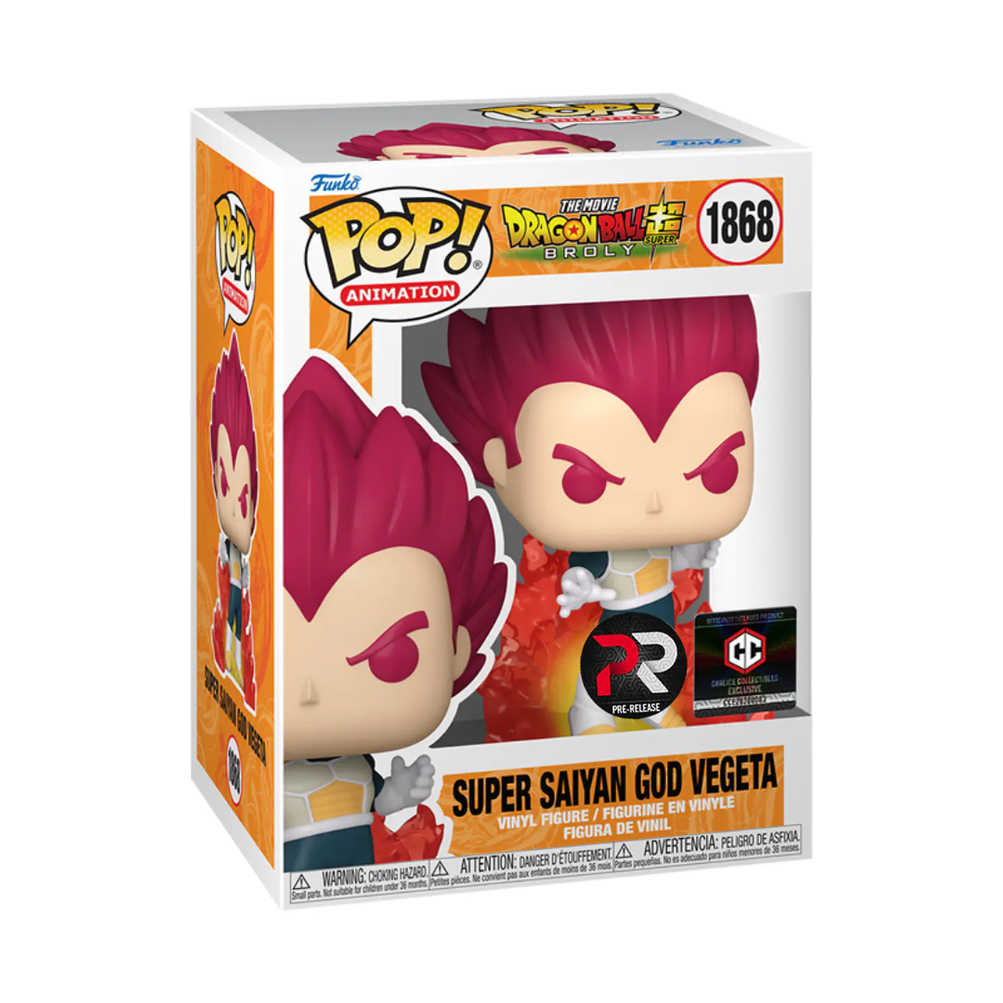Funko Pop! Super Saiyan God Vegeta #1868 Chalice Collectibles (PR) - Dragon Ball Super: Broly 1