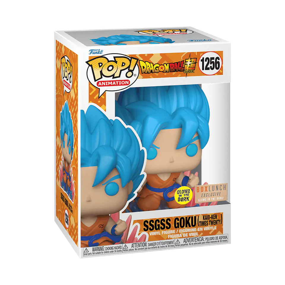 Funko Pop! SSGSS Goku (Kaio-Ken Times Twenty) (Glows in the dark) #1256 BoxLunch - Dragon Ball Super  1