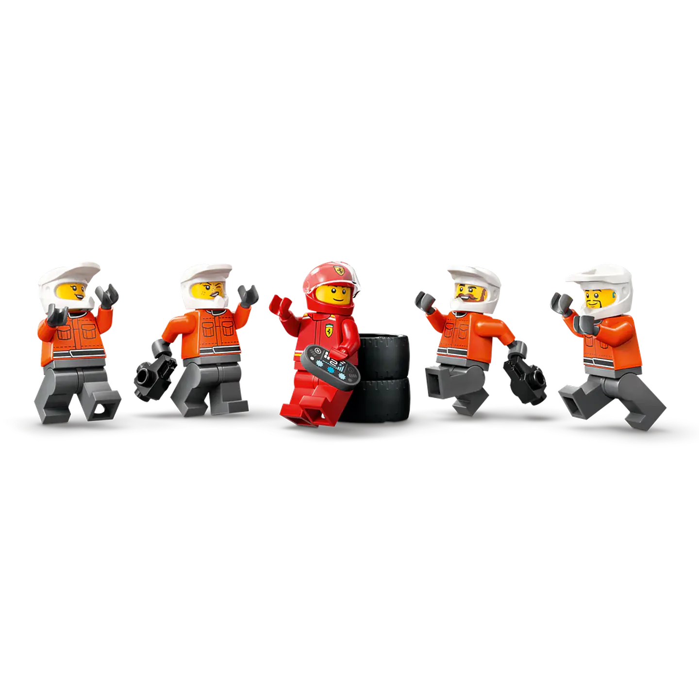 LEGO 60443: Parada en Boxes de F1 y Equipo de Mecánicos con Coche Ferrari 3