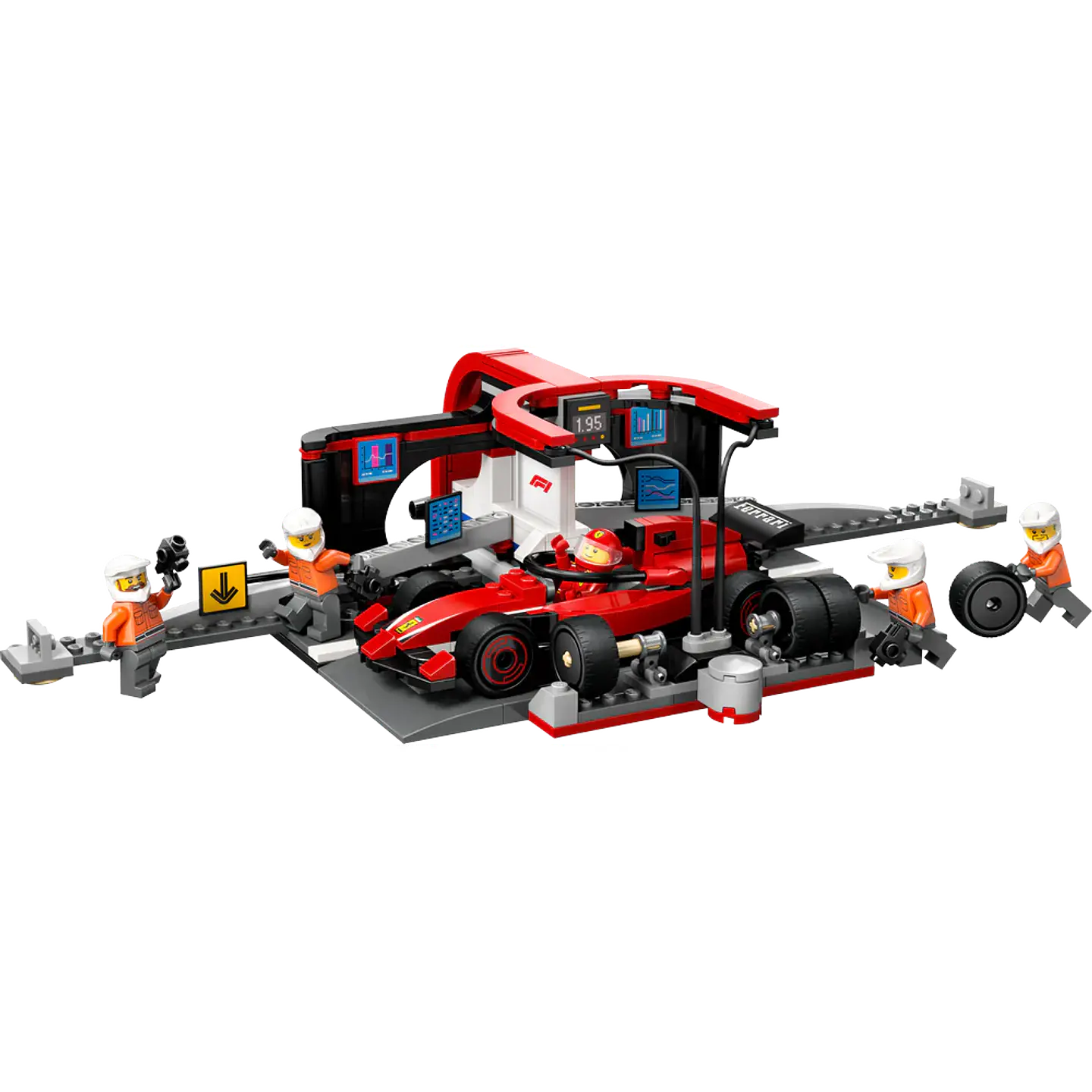 LEGO 60443: Parada en Boxes de F1 y Equipo de Mecánicos con Coche Ferrari 2