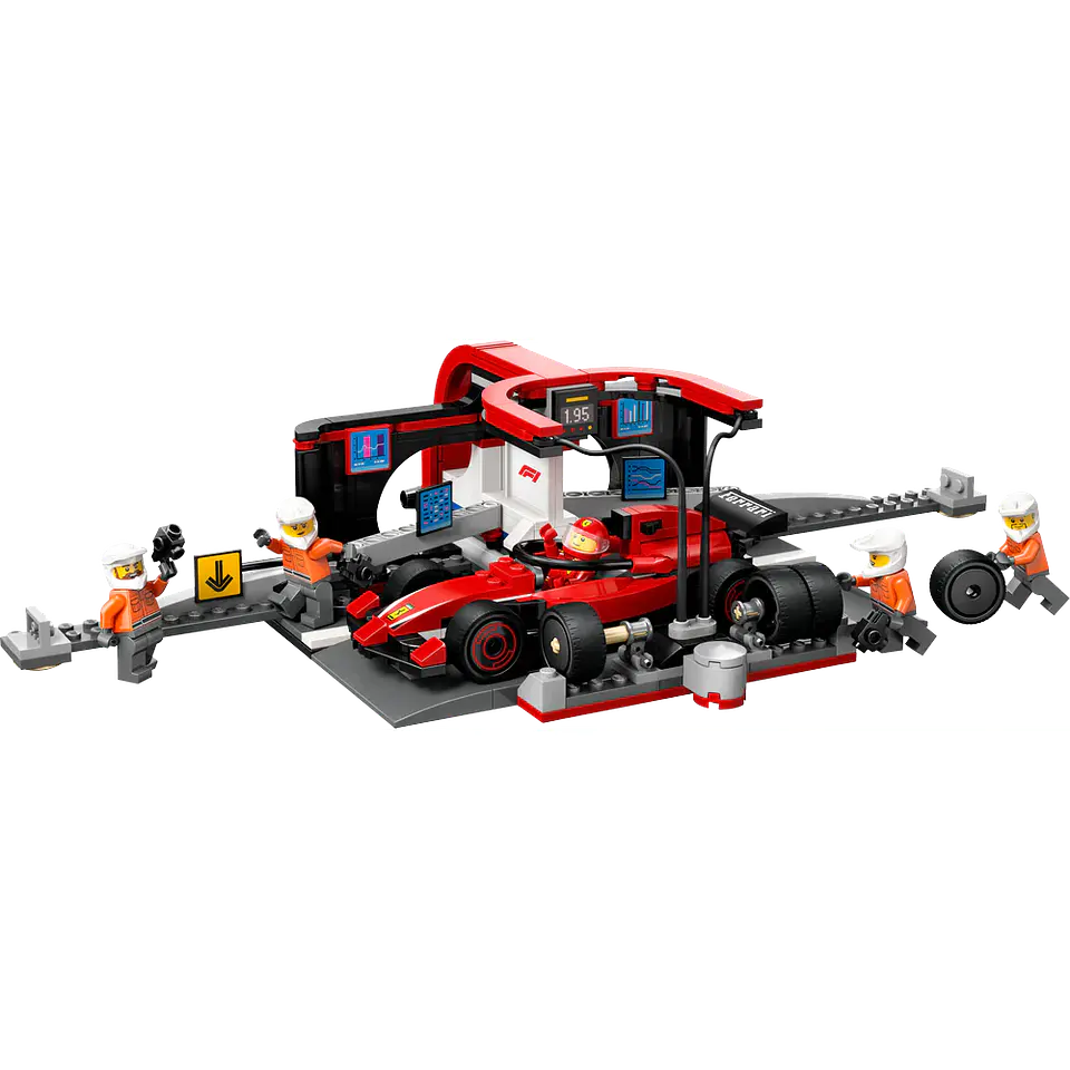 LEGO 60443: Parada en Boxes de F1 y Equipo de Mecánicos con Coche Ferrari 2