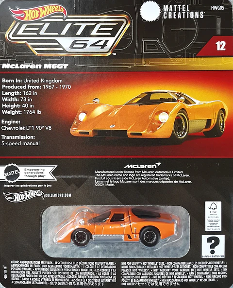 Hot Wheels: McLaren M6GT - Elite 64