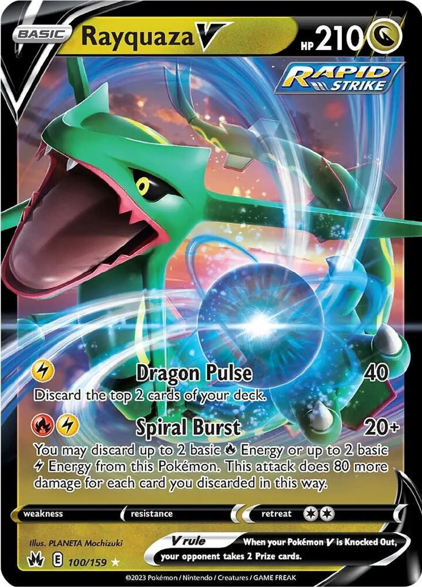 Pokémon TCG: Rayquaza V -100/159- SWSH: Crown Zenith (CRZ) 1