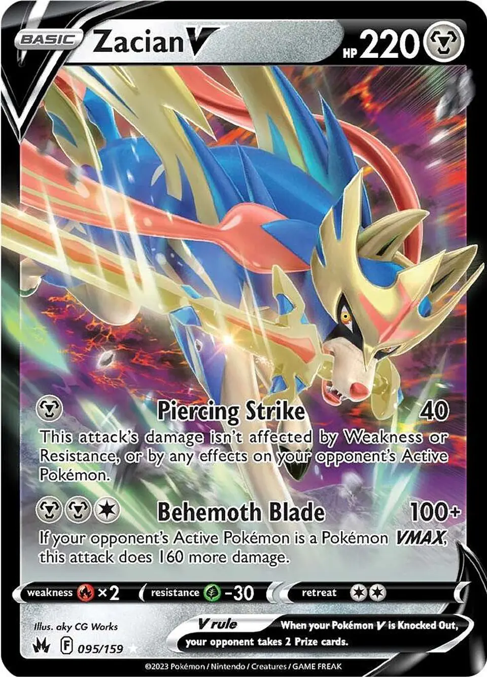 Pokémon TCG: Zacian V -095/159- SWSH: Crown Zenith (CRZ) 1