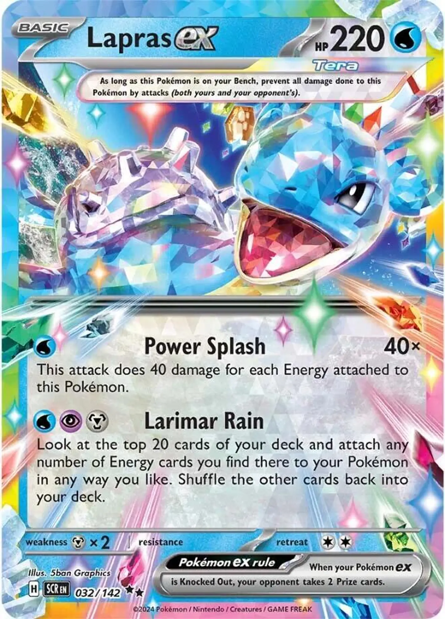 Pokémon TCG: Lapras ex -032/142- SV07: Stellar Crown (SCR) 1