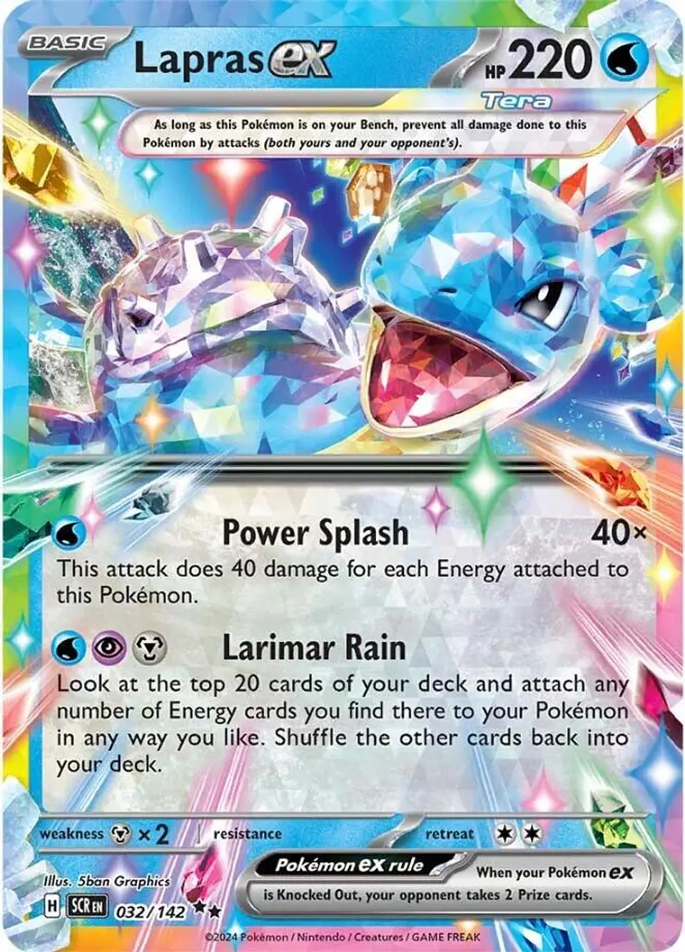 Pokémon TCG: Lapras ex -032/142- SV07: Stellar Crown (SCR) 1