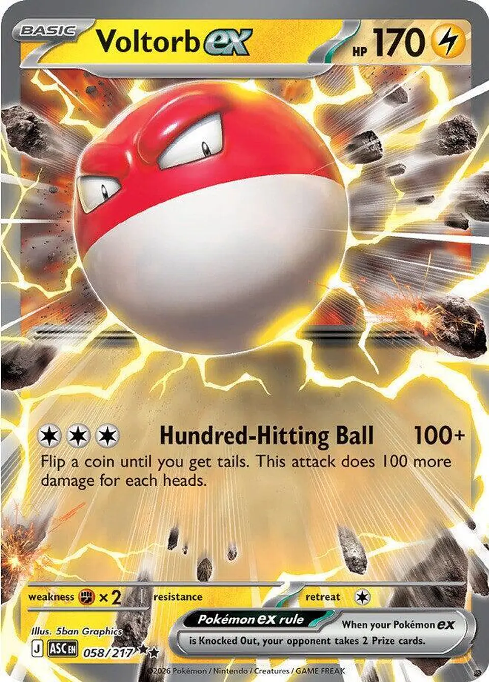 Pokémon TCG: Voltorb ex -058/217- ME: Ascended Heroes (ASC) 1
