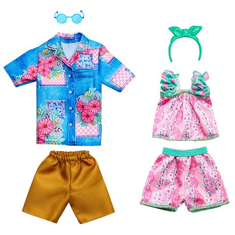 Ropa para Barbie y Ken 2-pack | Outfit Floral con accesorios - Mattel