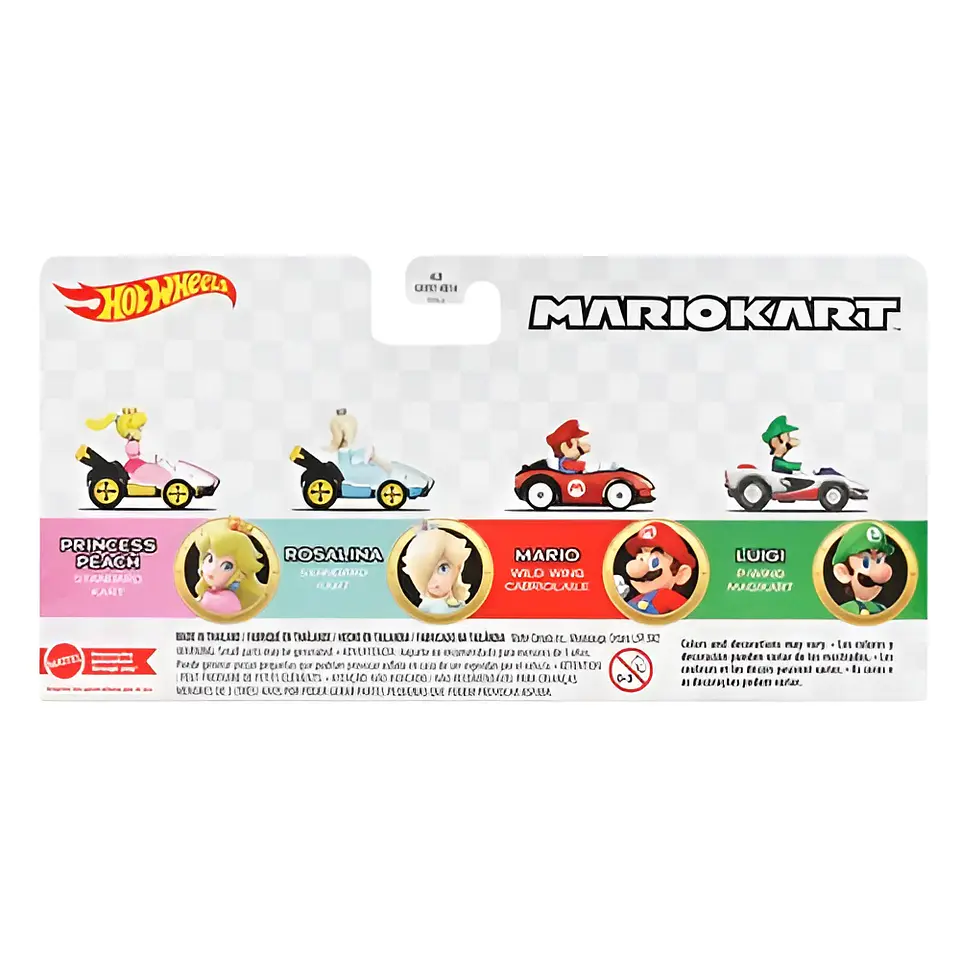 Hot Wheels: Mario Kart 4Pack - Mario, Luigi, Peach y Rosalina 2