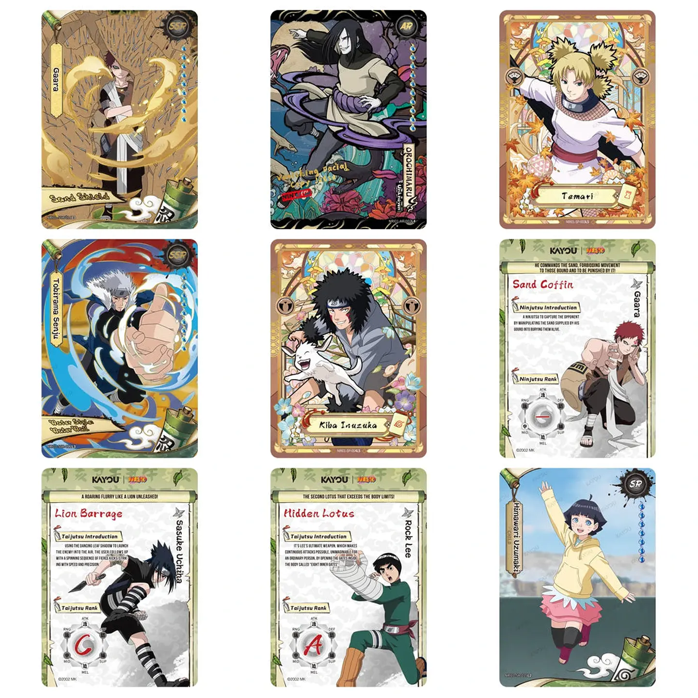 Cartas KAYOU Naruto Earth Scroll Series 1 | 8 cartas por sobre  3