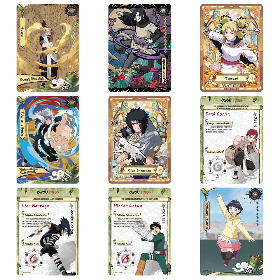 Cartas KAYOU Naruto Earth Scroll Series 1 | 8 cartas por sobre  3
