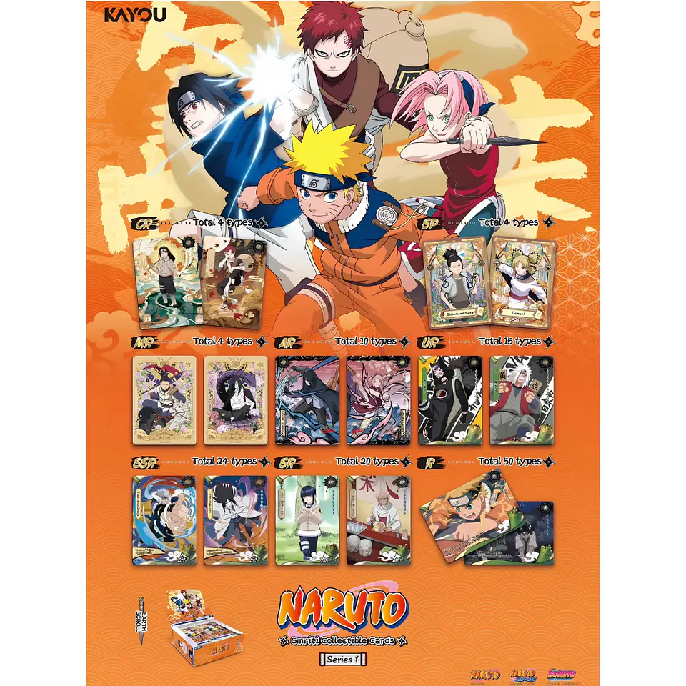Cartas KAYOU Naruto Earth Scroll Series 1 | 8 cartas por sobre  4
