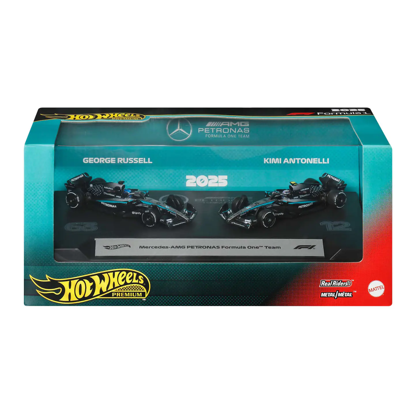 Hot Wheels Premium: Mercedes AMG Petronas Formula 1 Team 2pack - Kimi Antonelli & George Russell 1
