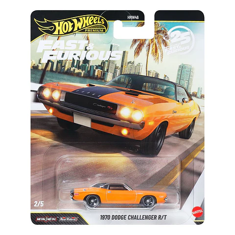 Hot Wheels Premium: 1970 Dodge Challenger R/T - Fast & Furious 25º Aniversario