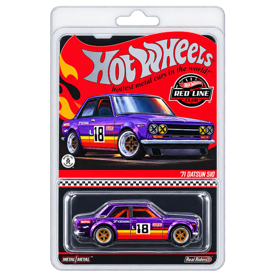 Hot Wheels Red Line Club: Exclusive ’71 Datsun 510 Púrpura - RLC 2026 1