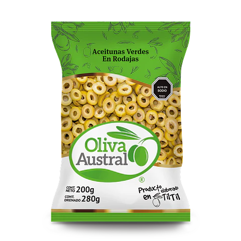 Aceitunas verdes en Rodajas (Laminadas)