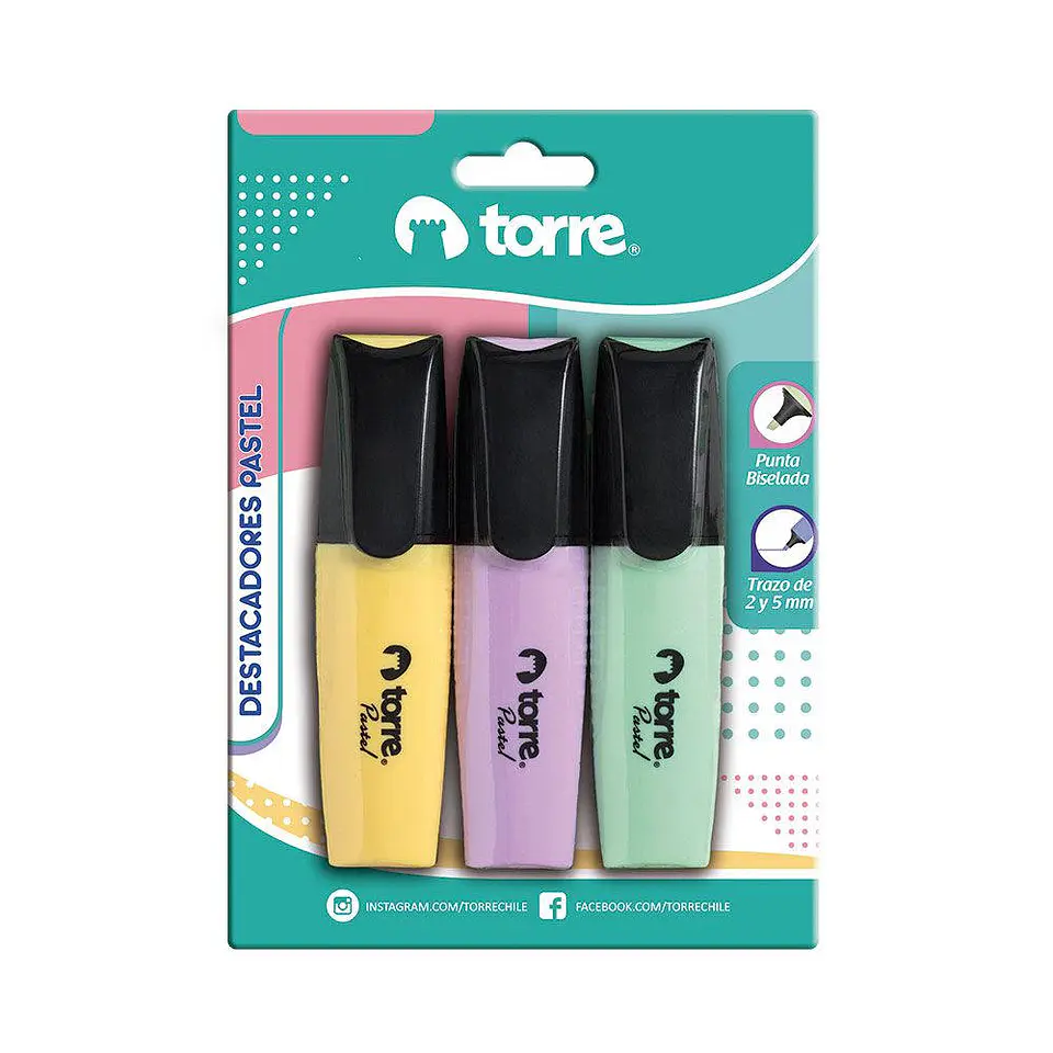 Destacador 03 u jumbo 1AMAR/1VIOL/1VER pastel blis torre 1