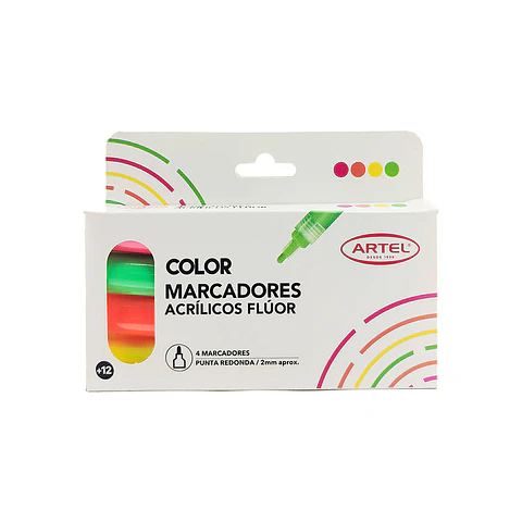 Marcador acrilico 04 u fluor 2mm artel
