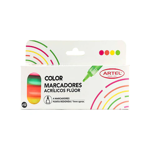 Marcador acrilico 04 u fluor 1mm artel