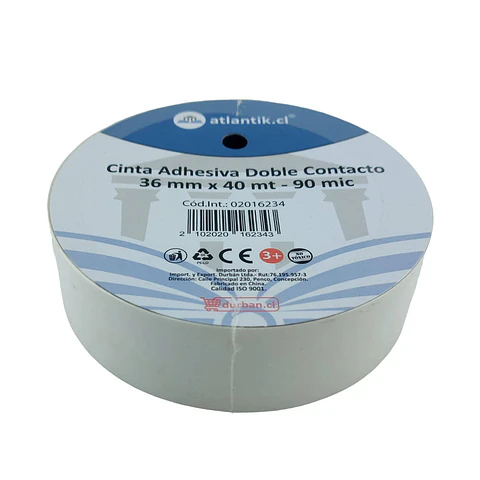 Cinta adhesiva doble contacto 36 mm x 40 mt - 90 mic 01 u atlantik