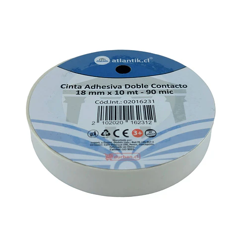 Cinta adhesiva doble contacto 18 mm x 10 mt - 90 mic 01 u atlantik