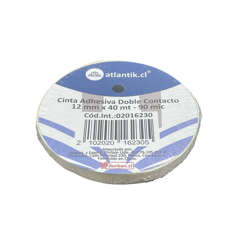 Cinta adhesiva doble contacto 12 mm x 40 mt - 90 mic 01 u atlantik 1
