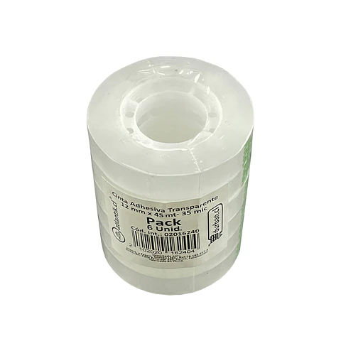 Cinta adhesiva transparente 12 mm x 45 mt 35 mic 06 u atlantik