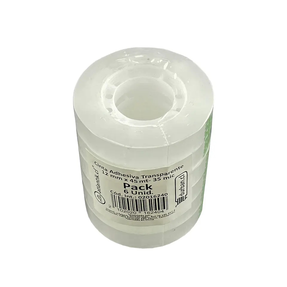 Cinta adhesiva transparente 12 mm x 45 mt 35 mic 06 u atlantik 1