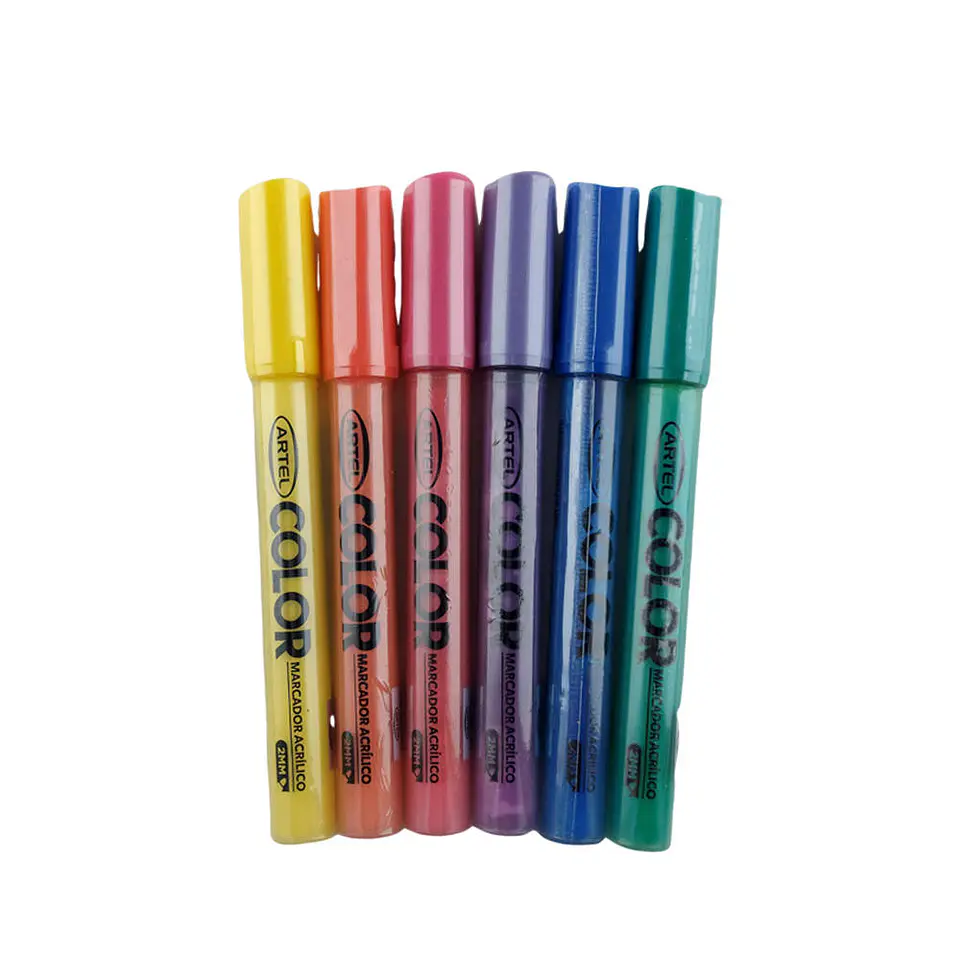 Marcador acrilico 06 u basico 2 mm artel 2