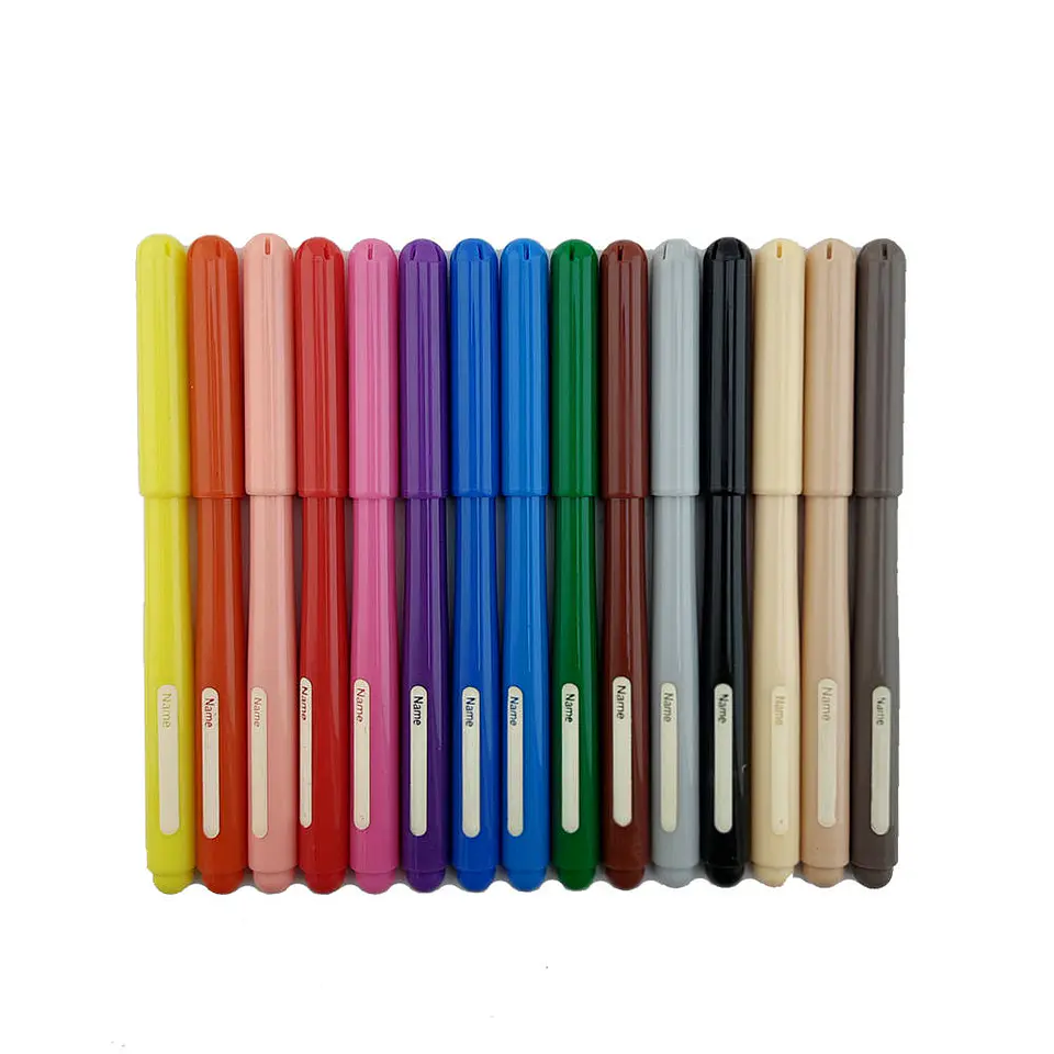 Marcador 12 color + 3 tonos piel punta fina faber-castell 2