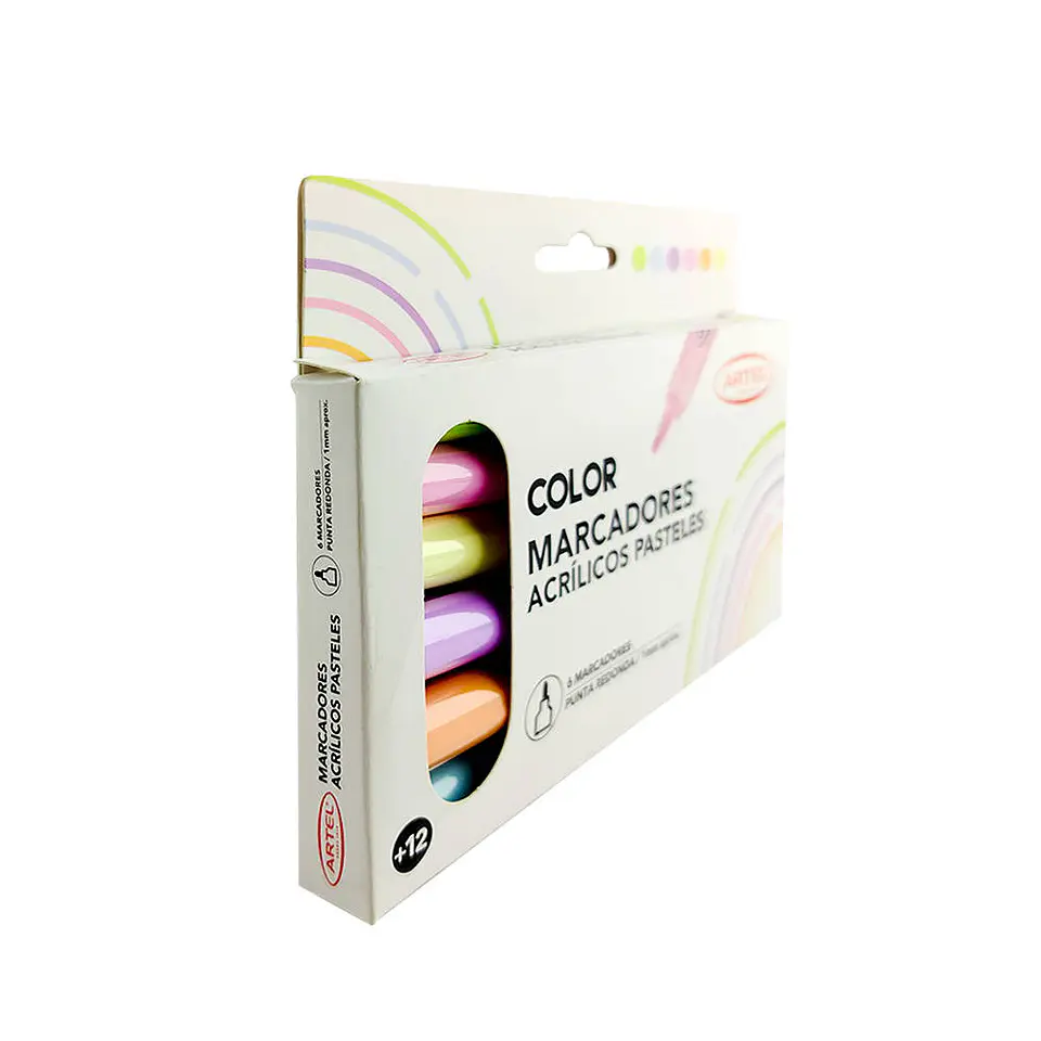 Marcador acrilico 06 u pasteles 1 mm artel 2