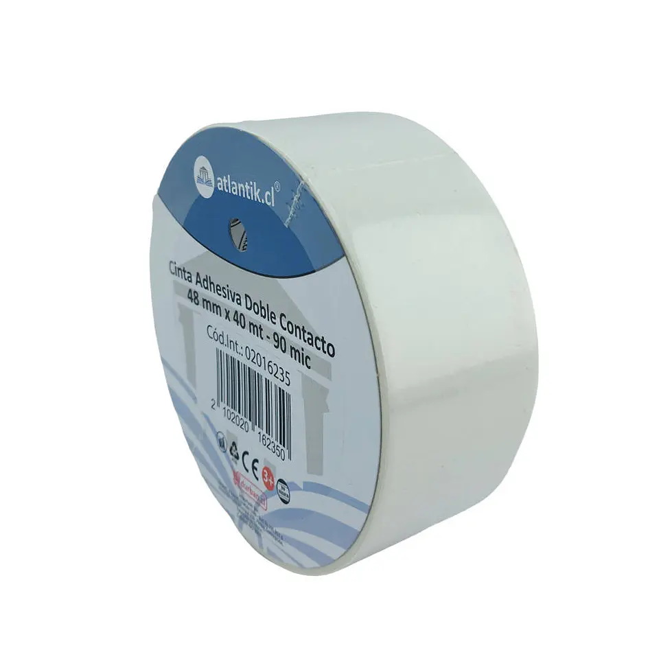 Cinta adhesiva doble contacto 48 mm x 40 mt - 90 mic 01 u atlantik 2